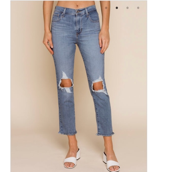 levi's 724 straight crop jeans